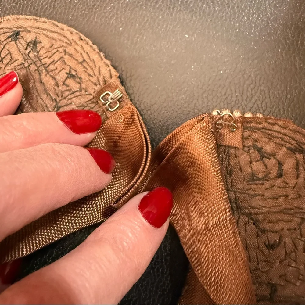 Vintage Antique Deco Retro brown Glass pearl Peter Pan Collar 1940’s 50’s - Picture 12 of 17